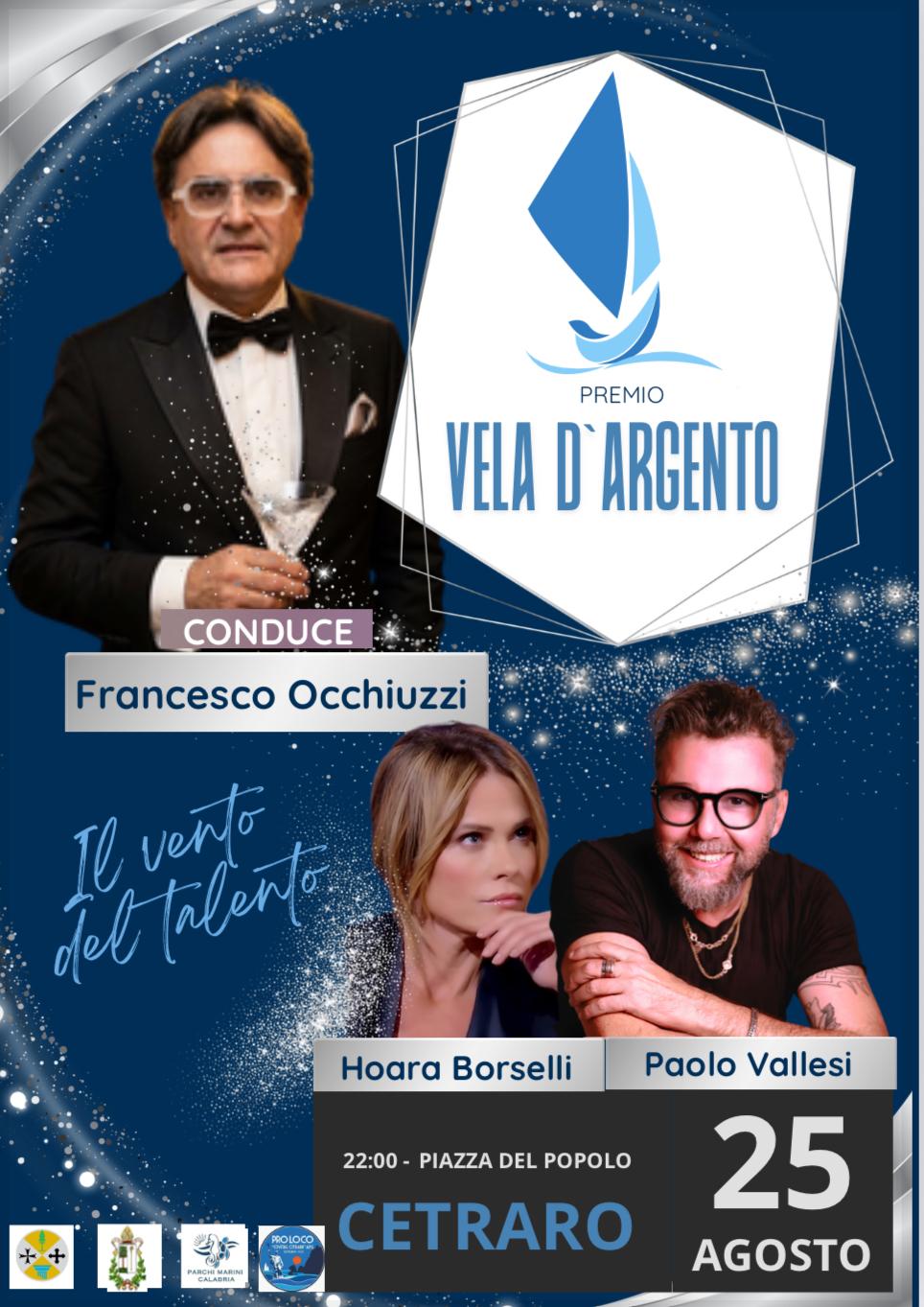 PARCHI MARINI, ESTATE DI CONTENUTI. MARTEDÌ 25 MARE DENTRO A CETRARO. DALLE 18.30 AL PORTO. DALLE ORE 22 VELA D’ARGENTO IN CENTRO STORICO. CON HOARA BORSELLI E PAOLO VALLESI.